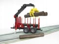 Miniatyrbillede 3 af 4: Trailer med kran, 4 træstammer og grab BRUDER 02252 Profi serie 1:16