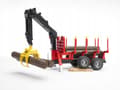 Miniatyrbillede 1 af 4: Trailer med kran, 4 træstammer og grab BRUDER 02252 Profi serie 1:16