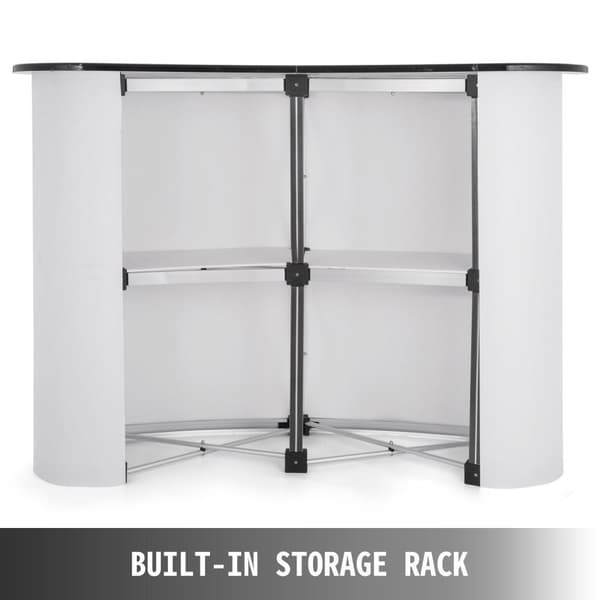 130X98cm Bärbar Pop Up-mässdisk med 2 förvaringsställ,vikbar design,lättanvänd