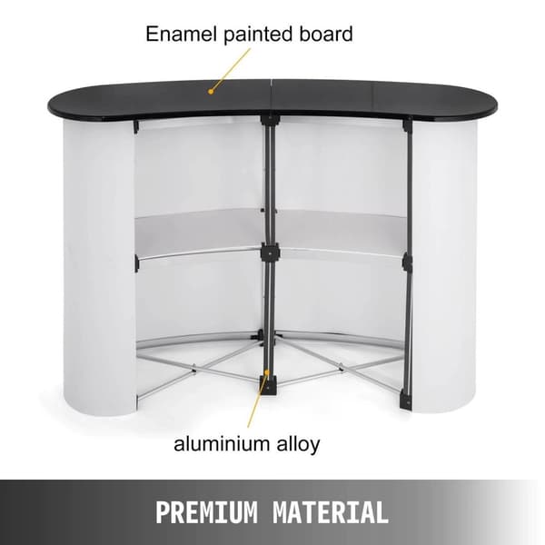 130X98cm Bärbar Pop Up-mässdisk med 2 förvaringsställ,vikbar design,lättanvänd