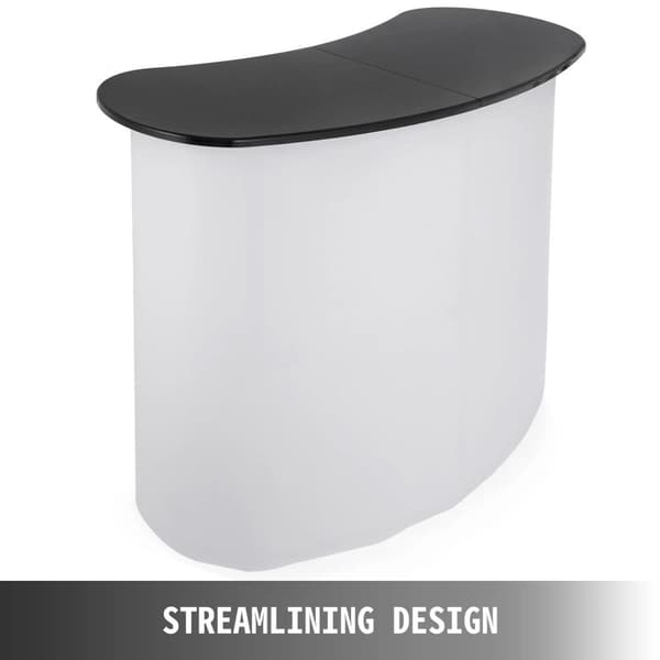 Vikbar pop up-mässdisk med 2 inbyggda förvaringshyllor, högkvalitativt material, strömlinjeformad design, lätt att installera, bred applikation