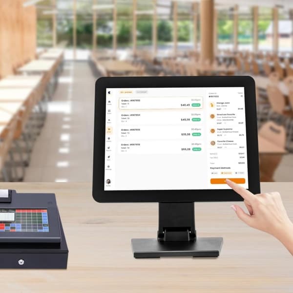 15-tommer LCD-kasseapparat, højopløsningsdisplay, multi-interface tilslutning, energieffektiv