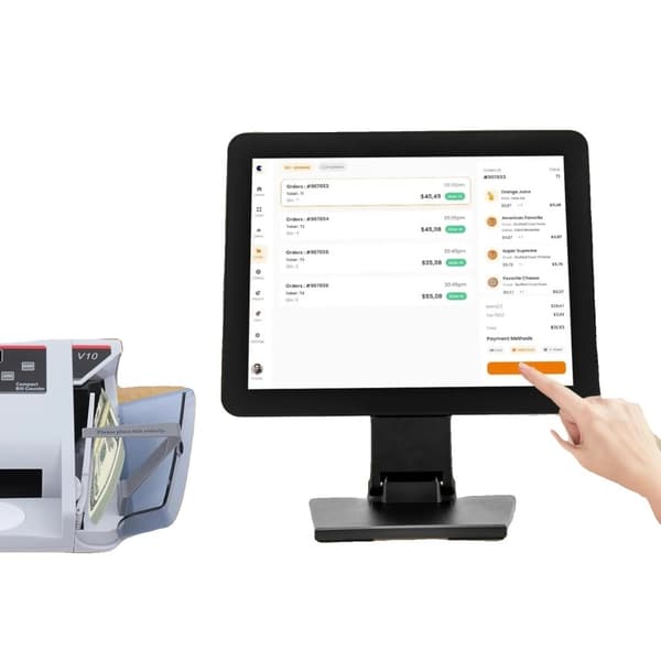 15-tommer LCD-kasseapparat, højopløsningsdisplay, multi-interface tilslutning, energieffektiv