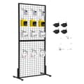 Miniatyrbillede 1 af 2: Gittervægspaneler, fritstående design, T-basis hjul, opbevaringsholdere og reoler,A
