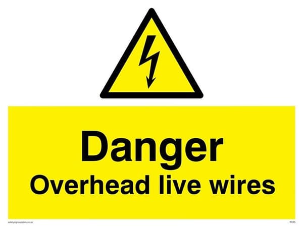 Vikingaskyltar - WE95-A3L-AC - "Danger of Live Wires"-skylt, aluminiumkomposit, 300 mm H x 400 mm B