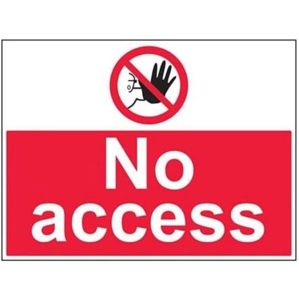 Vsafety - 52037BR-R2 - 52037br-r "Åtkomst utan förbudsskylt, styv plast, liggande, 600 mm x 450 mm, svart/röd