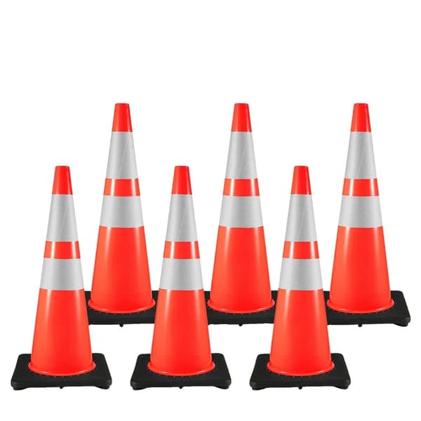 Trafiksäkerhetskonor, reflexkrags, justerbara höjder,18 tum 20 stycken 36Inch 6pcs