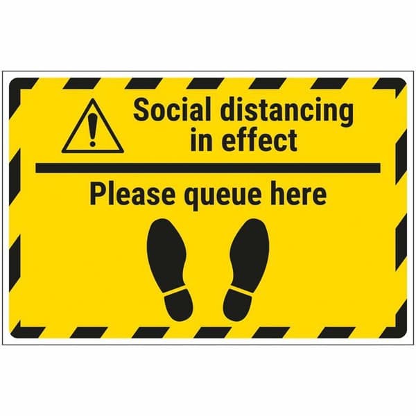 V-säkerhet - CV033BQ-FS - Vsafety Social Distance Floor Sticker 600 mm x 400 mm