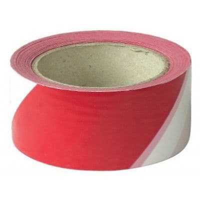 Röd och vit avgränsningsband PVC 50mm