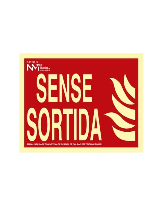 Brandöksel ''SENSE Utgång'' Klass B (PVC 0,7 mm) 30x15 cm