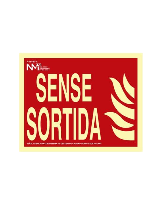 Brandöksel ''SENSE Utgång'' Klass B (PVC 0,7 mm) 30x15 cm