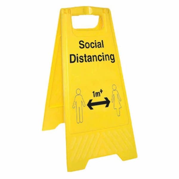 V safety - AF035AU-AF - AF031AU-AF Vsafety Social Distancing-300 mm x 620 mm Dubbelvändig golvskylt