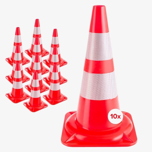 Trafikkegle med refleks 10 stk.