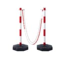 Miniatyrbild 1 av 2: Trafikavgränsare, justerbar höjd, fyllbar bas, 8 fots kedja, Röd Vit 34 tum 4 stycken