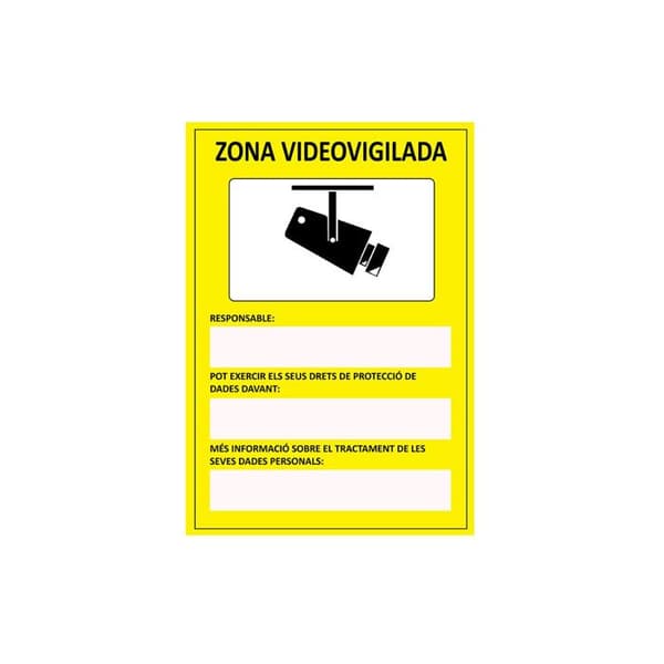 Övervakningsområde Skylt Katalansk PVC 0.7mm 21x30cm