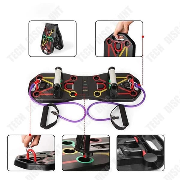 TD® Push Up Board Stand Push Up Board Träningsutrustning Träning Mångsidigt bungyrep Mjuka handtag