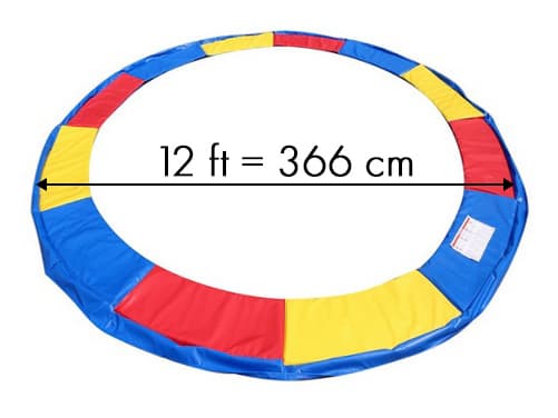 Trampolinfjäderhölje 366 cm 12ft - multikolor - kantskydd