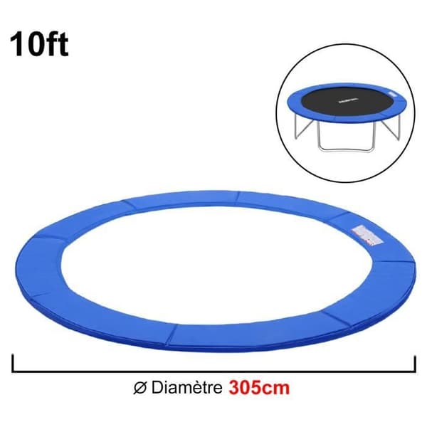 YUENFONG Trampolinkantskydd Ø 305cm - PVC PE för studsmatta - UV- och rivbeständig - 10FT Blå
