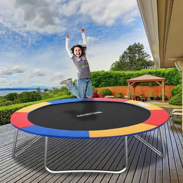 YUENFONG Trampolinkantskydd Ø 305cm - PVC PE för studsmatta - UV- och rivbeständig - 10FT Multicolor