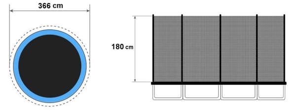 Trampolinnet 12 fod, vandtæt PE materiale