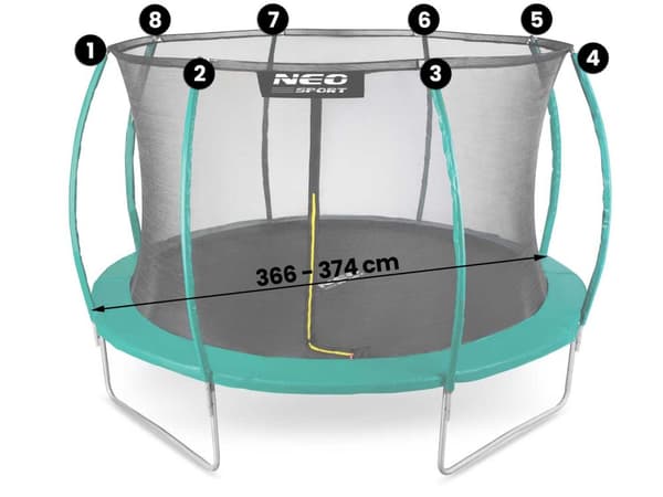 Innernät för 374 cm 12ft Neo-Sport studsmattor