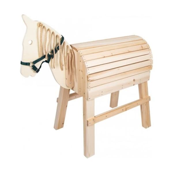 Valvhäst - BALANE - 111 cm - Obehandlat trä - Väderbeständig - Blandat