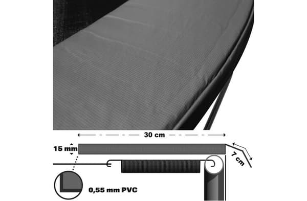 Korkealaatuinen PVC-trampoliinireuna, 305 cm halkaisija, säänkestävä, helppo asennus