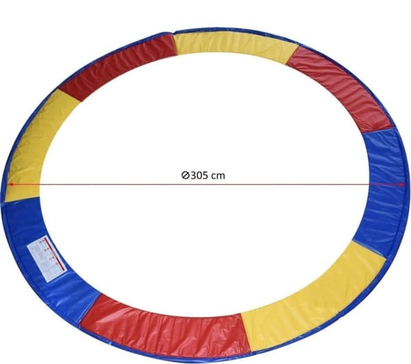 Korkealaatuinen PVC-trampoliinireuna, 305 cm halkaisija, säänkestävä, helppo asennus