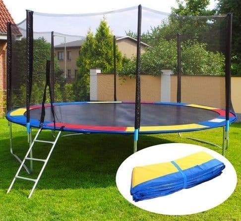 Färgglad regnbågetrampolinkant - 244cm, hållbar PVC & PE, enkel montering
