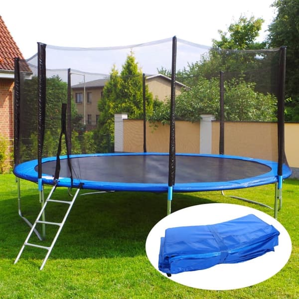 12ft Blått Trampolinkantöverdrag för 366-374cm Trampoliner - Hållbart PVC & PE-material