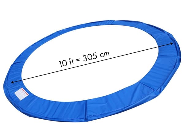 305-312cm Trampolinkanttäckning - Hållbar PVC & PE, Blå, 15mm Tjock för Säkerhet