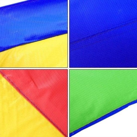 Holdbar regnbue trampolinkantbeskyttelse til skoler og daginstitutioner - 366cm, PVC & PE, 15mm tyk