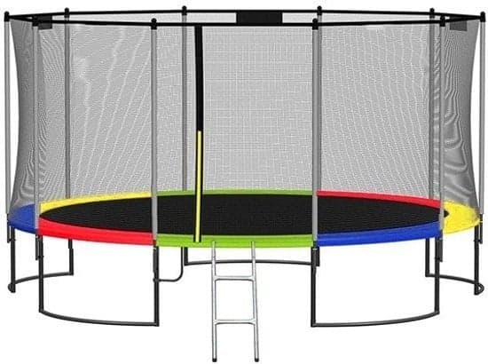 Holdbar regnbue trampolinkantbeskyttelse til skoler og daginstitutioner - 366cm, PVC & PE, 15mm tyk