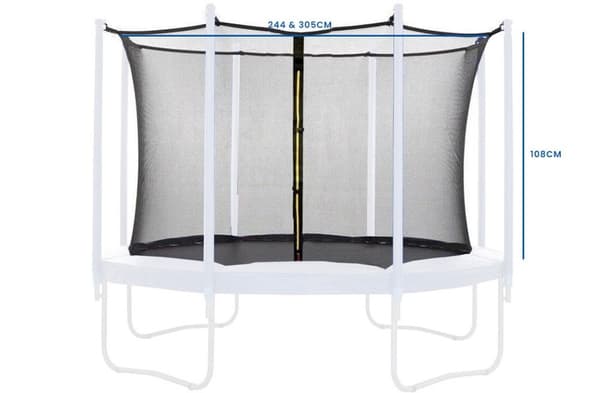 Robust säkerhetsnätssats med 6 stolpar för 244cm trampoliner - Perfekt för skolor och lekplatser