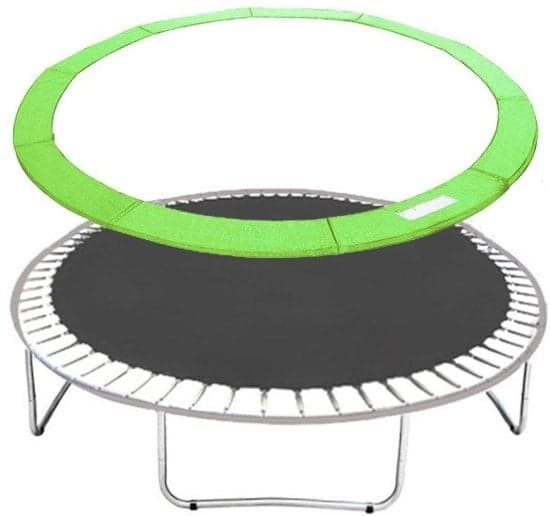 Hållbar 366cm trampolinsäkerhetsdyna - Högkvalitativ PVC & PE, Väderbeständig, Grön med svart botten
