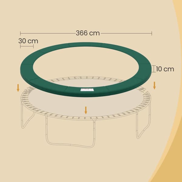 Trampolin Edge-cover-366 cm, UV-resistent fjederbeskyttelse