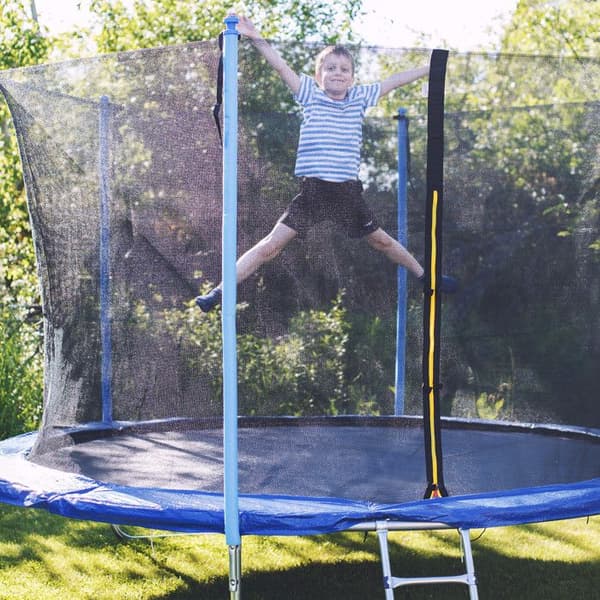 Relaxdays Trampolinstege, 96 cm, att hänga upp, 3 stänger, universell utomhustillbehör, stål, silver