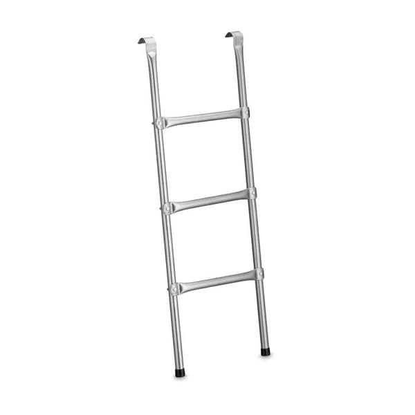 Relaxdays Trampolinstege, 96 cm, att hänga upp, 3 stänger, universell utomhustillbehör, stål, silver