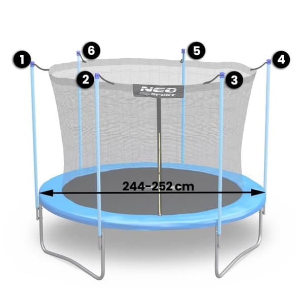Inre nät för trampolin Neo-Sport 252 cm 8 fötter