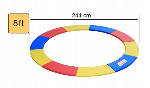 FJEDERBESKYTTELSE TIL TRAMPOLIN 244-252 cm 8 FT FARVE STÆRK HOLDBAR BESKYTTER