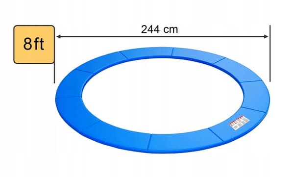 FJEDERBESKYTTELSE TIL TRAMPOLIN 244-252 cm 8 FOD STÆRK HOLDBAR BESKYTTER