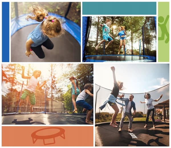 Trampolinnet 8 fod 244/250/252 cm til 6 stolper, stærkt og holdbart