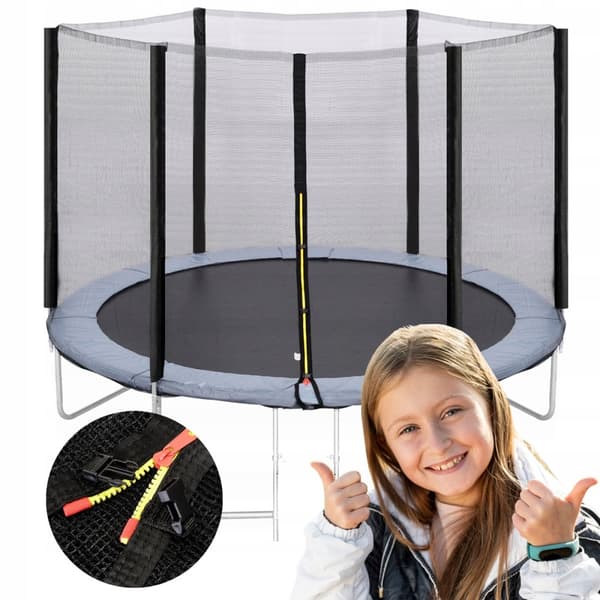 Trampolinnet 8 fod 244/250/252 cm til 6 stolper, stærkt og holdbart