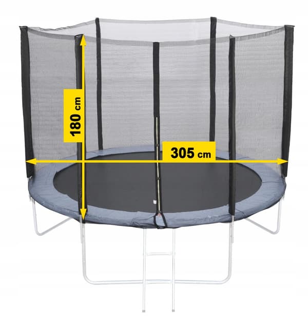 Trampolinnät 10 fot 300/305/312 cm för 6 stolpar, starkt och hållbart