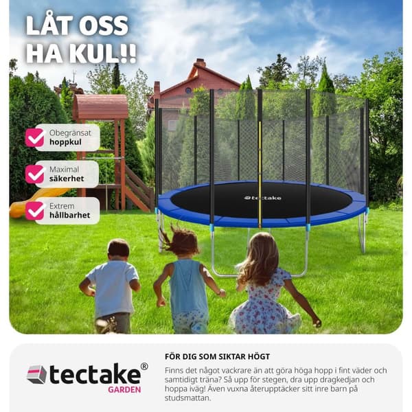 Studsmatta Garfunky med skyddsnät , upp till 80 kg - 427 cm