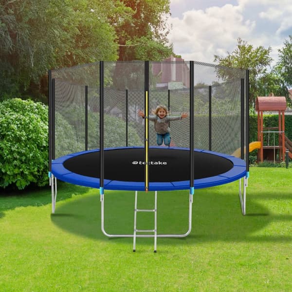 Studsmatta Garfunky med skyddsnät , upp till 80 kg - 427 cm