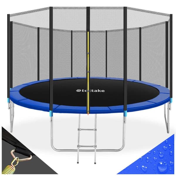 Studsmatta Garfunky med skyddsnät , upp till 80 kg - 427 cm