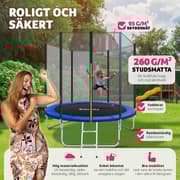 Studsmatta med skyddsnät - 244 cm