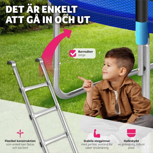 Studsmatta Garfunky med skyddsnät , upp till 80 kg - 244 cm