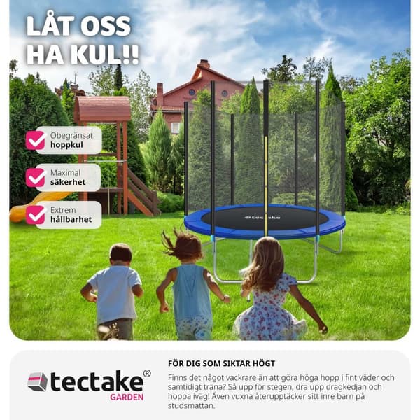 Studsmatta Garfunky med skyddsnät , upp till 80 kg - 244 cm